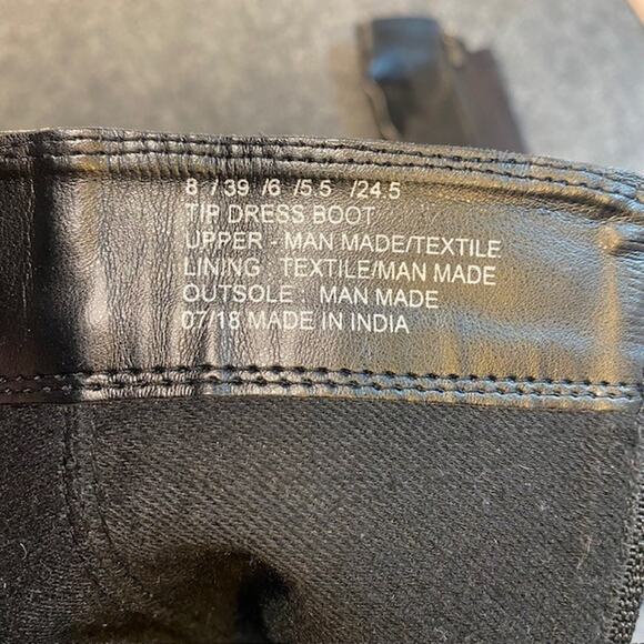 Kenneth Cole Reaction Tip Dress Black Knee High Stretch Boots Womens 8 Wedge - Picture 9 of 10